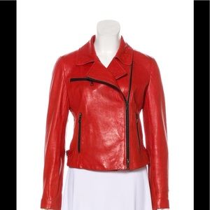 Red leather jacket